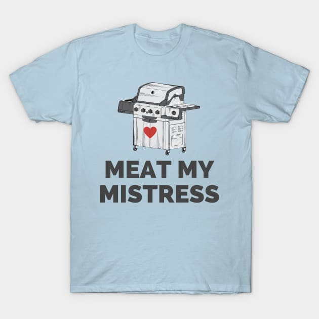 Funny Grilling Gift For Men Meat My Mistress Barbecue Cook Gift T-Shirt by InnerMagic